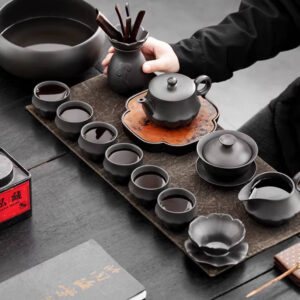 紫砂功夫茶具套装复古茶壶办公室会客轻奢高档礼品整套家用礼盒装