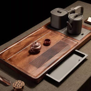 南美胡桃木茶盘泡茶具全自动一体套装家用办公室原实木茶托储水台