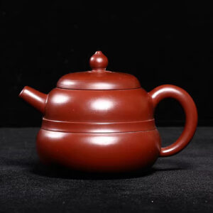 回流老紫砂壺早期一廠老壺黃傑平製紫朱泥9孔230c小品葫蘆壺