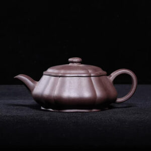 台灣回流老紫砂壺民國金鼎商標老青灰泥7孔200c小品筋紋漢韻壺