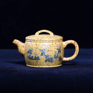 台灣回流大拍級老紫砂壺紫砂一廠名家黃金段泥10孔150c人物漢瓦壺